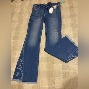 kancan paisley flare jeans. Never worn, tags still on